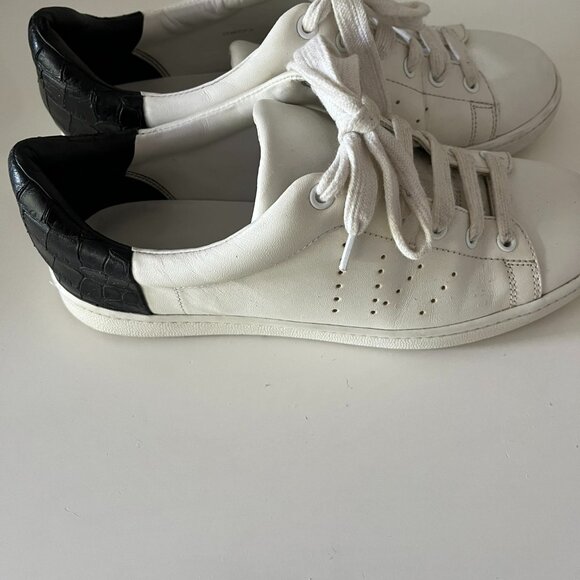 VINCE - VARIN - PURE LEATHER WHITE/BLACK CROCO BACK - 36 - EXC. COND - Picture 2 of 4